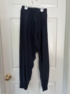 ATM navy silk Jogger Pants